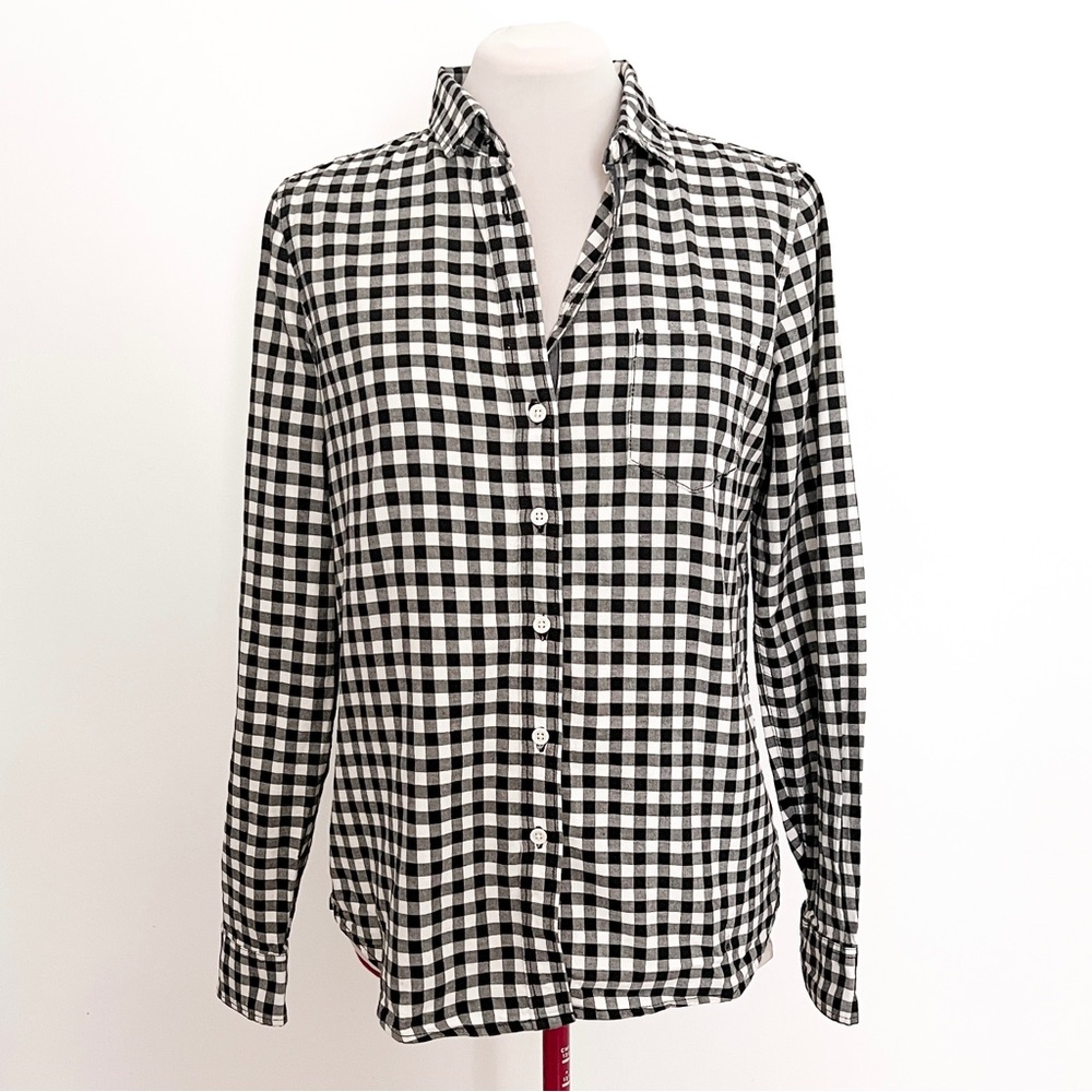 Joe Fresh Black & White Checked Flannel Shirt Sz S